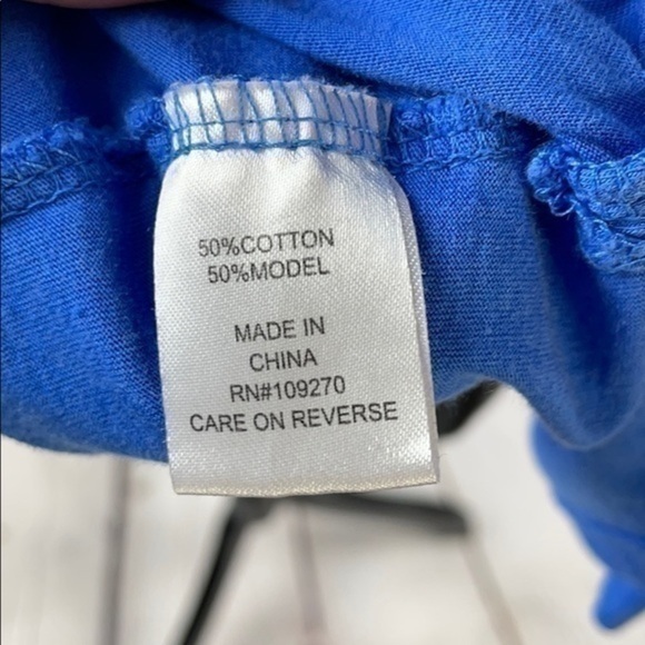 Black Dog blue hood tunic 2/3 length sleeve top S - Picture 8 of 8